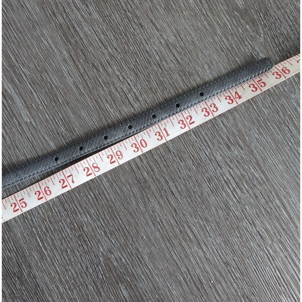 Gray Skinny Snake Print Belt 36